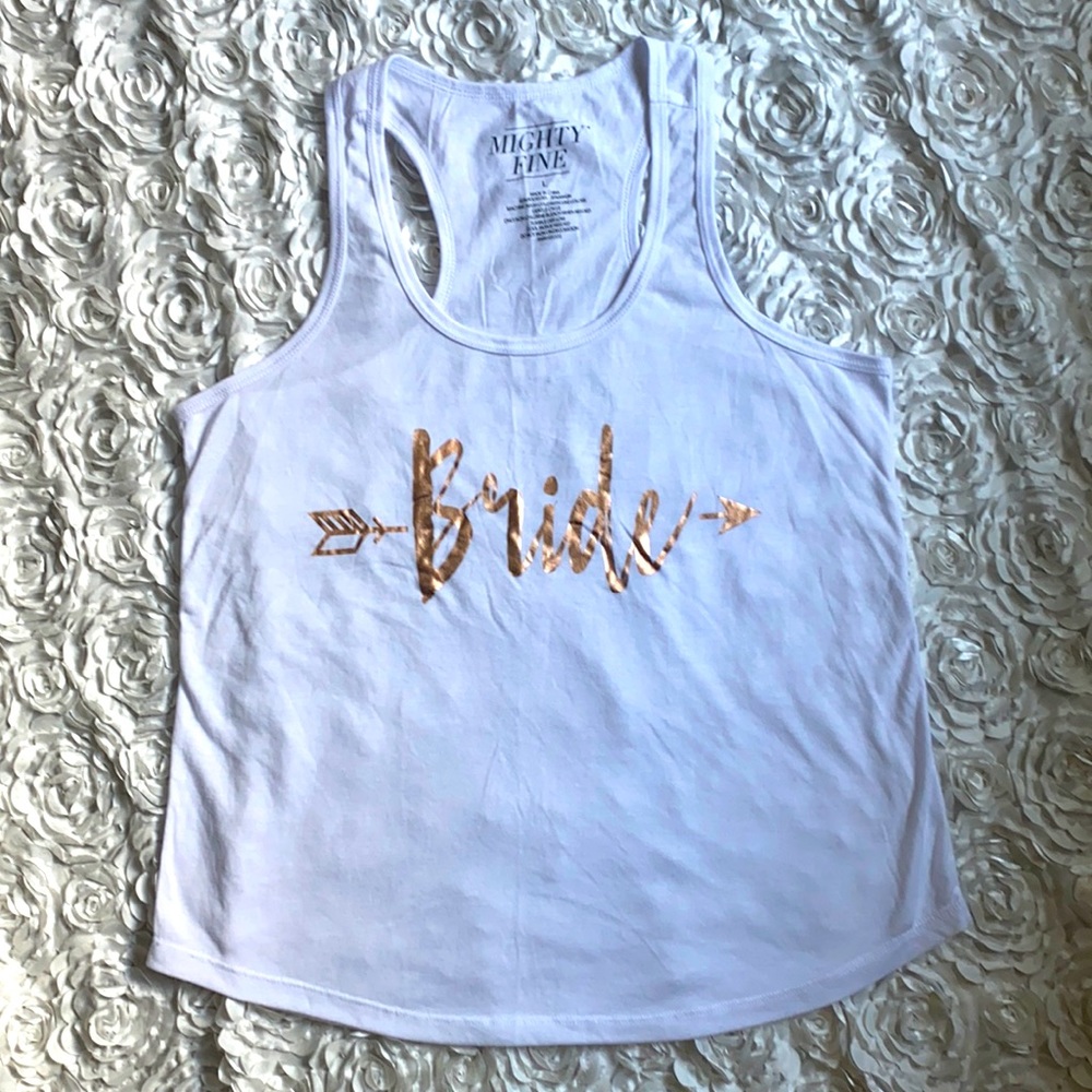 . BRIDE rose gold and white tank top size large